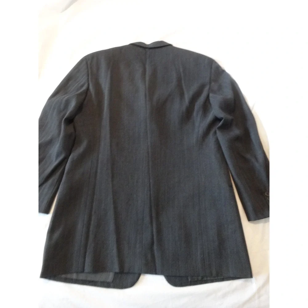 GIORGIO ARMANI Le Collezioni Made Italy Wool‎ Slate Gray JACKET Herringbone 40R
